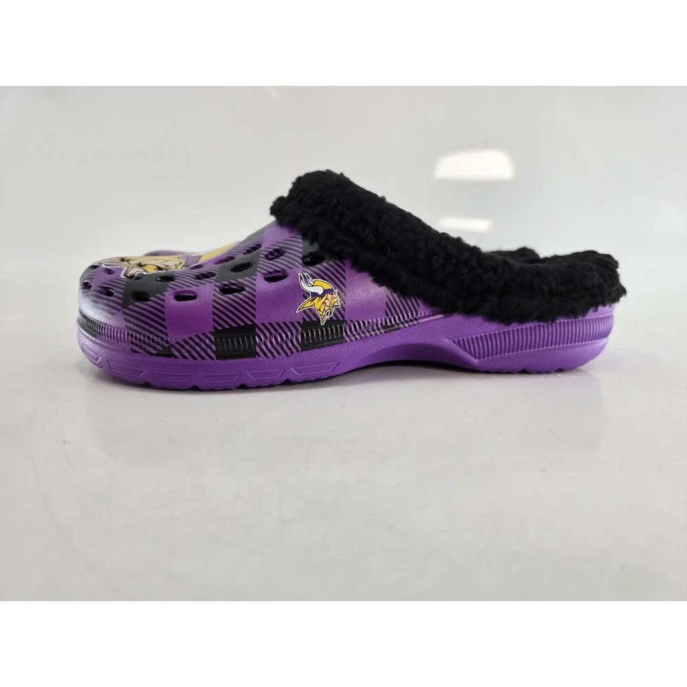NWT‎ FOCO Men's NFL Minnesota Vikings Sherpa Lined Clogs - Size 9/10